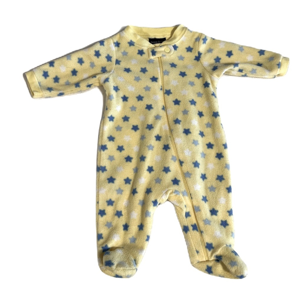 Faded Glory Newborn Unisex Star Footed Pajamas